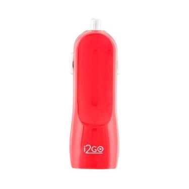 Imagem de Carregador Veicular I2GO com 2 Saídas USB Vermelho