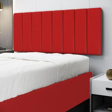 Imagem de Painel Nashira 140 Couro Aradecor, Vermelho, CASAL PADRãO