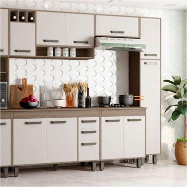 Imagem de Paneleiro Simples Barcelona/Malta Poliman Moveis, Carvalho oak e Off W