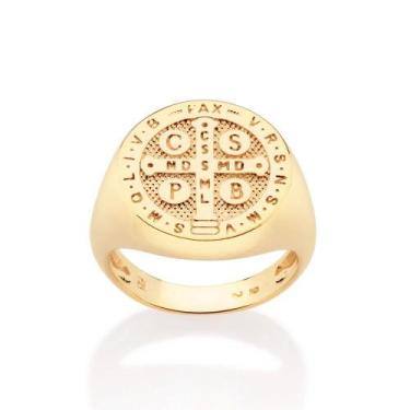 Imagem de Anel  banhado ouro 3x 24k 18k e 22k masculino de são bento rommanel 18