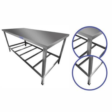 Imagem de Mesa de Serviço Inox com Prateleira 1,9 metro - SEBEM