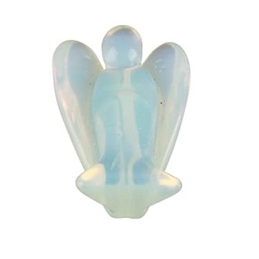 Imagem de Pedra de Cura de Cristal Em Formato de Anjo, Presente Com Energia Carregada, Meditação, Concentração de Paz, Decoração para Casa, Opala Rosa, 5x2.5cm, 35g, 44g (anjo opala de 2