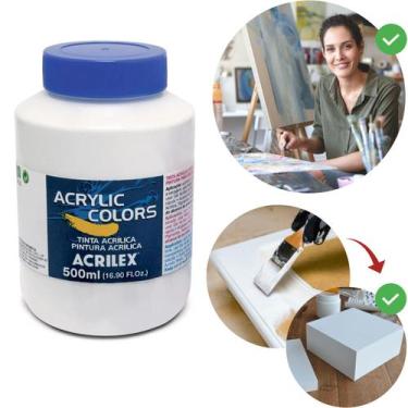 Imagem de Tintas Acrílica P/ Tela Acrilex Branco De Titânio 500ml