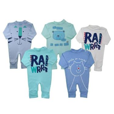 Imagem de Kit 5 Macacão Bebê Suedine Taylor Estampado Menino e Menina - Koala Ba