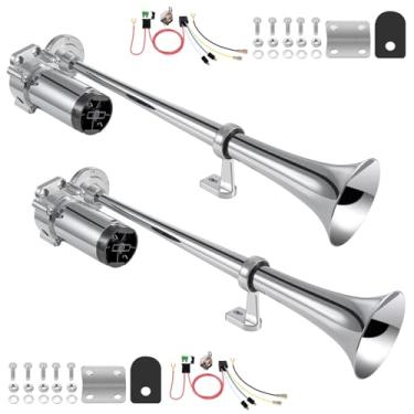 Imagem de Buzina de ar para caminhão, kit de buzinas de trem super alto 12V 150db com trompete de compressor de ar de 120 PSI para SUV Trem, caminhões, barcos, carros BANHAO