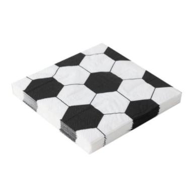 Imagem de Guardanapo de Papel Estampado Folha Dupla Bola Futebol 32x32 cm Silver