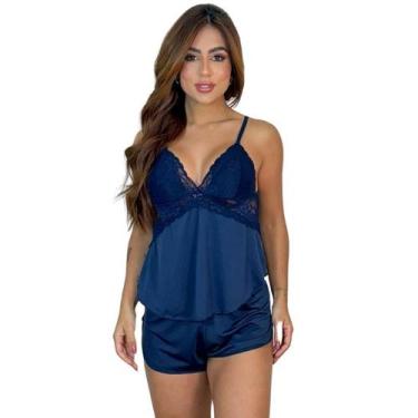 Imagem de Short Doll Renda Confortável Pijama Feminino Tici - FEMINNITA, M, Mari
