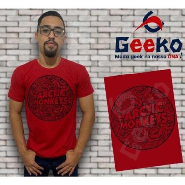 Imagem de Camiseta Arctic Monkeys Indie Alternativo Rock Geeko, Vermelho, Letras