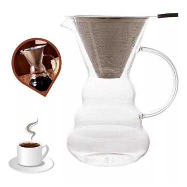 Imagem de Cafeteira De Vidro Jarra De Café E Filtro Coador Inox 500ml - WINCY