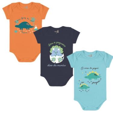 Imagem de Kit Body Manga Curta Bebê Dino REF:10313 - Kiko e Kika, P