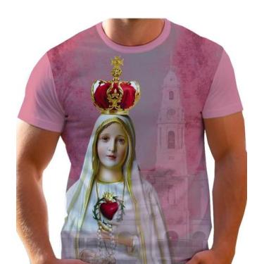 Imagem de Camiseta Catolica Unisex Nossa Senhora De Fátima Malha Fria - FC Moda 