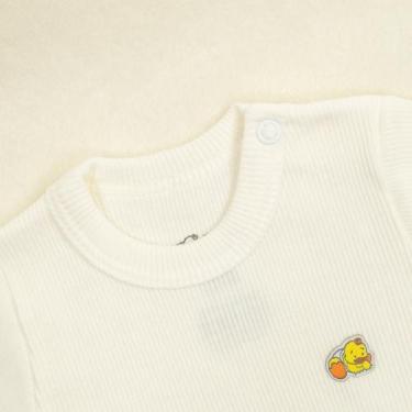 Imagem de Body Infantil Manga Longa em Malha Canelada - Baby Duck, 3, Marfim