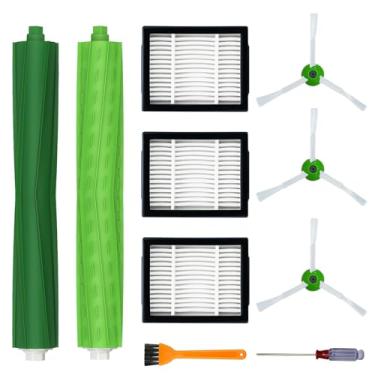 Imagem de Pacote com 7 peças de reposição para aspirador de pó iRobot Roomba i3 i3+ i4 i6 i6+ i7 i7+ i8 i8+/Plus E5 E6 E7 I, E &J Series, 1 conjunto de escovas de borracha multisuperfície, 3 filtros HEPA, 3