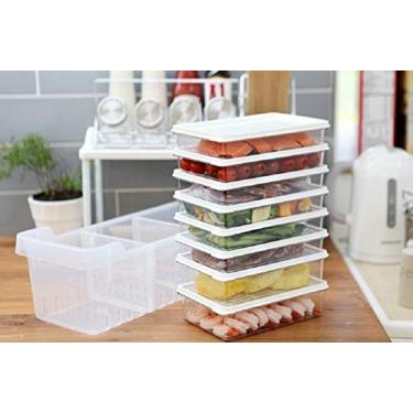 Imagem de Organizador de geladeira de cozinha, bandejas de armazenamento de geladeira e freezer grandes + recipientes de alimentos com tampas L1 (6P)+L2 (2P), conjunto de 9, Premium A