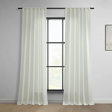 Imagem de HPD Half Price Drapes Cortinas clássicas de linho falso para quarto e sala de estar 50 x 108, FLCH-C922601-108 (1 painel) marfim claro