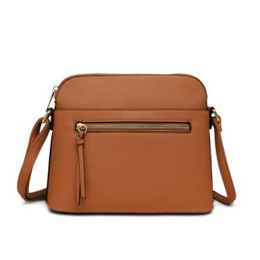 Imagem de LA TERRE Bolsa transversal pequena, bolsa de ombro com zíper e alça ajustável, Coral, Small