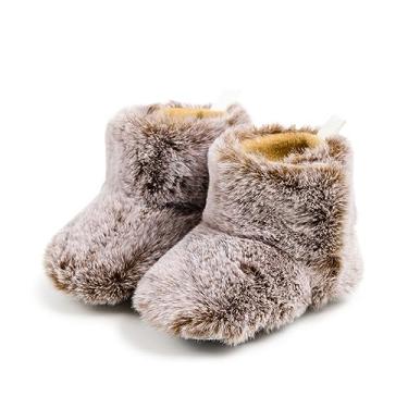Imagem de Sawimlgy Botas de neve de inverno de pelúcia para bebês meninos meninas cowboy borlas laço tornozelo zíper lateral sola macia bota infantil recém-nascido quente primeiro andador berço sapatos ao ar livre, Café 001a, 3-6 Meses