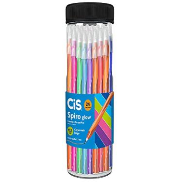 Imagem de Caneta Esferográfica SPIRO GLOW, CIS, Multicor, Pote com 24 unidades