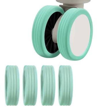 Imagem de Kit 4 Protetor De Rodas Mala Bagagem Viagem Capa De Silicone - Proteto