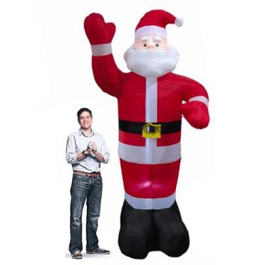 Imagem de Papai Noel Gigante Inflável Em Pé Enfeite Natal Led Decoração Natalina