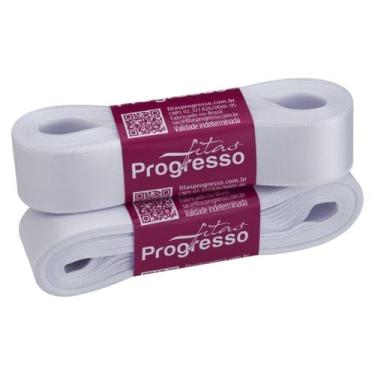Imagem de FITA DE CETIM SIMPLES CF005 22MMx10M PROGRESSO, COR 201 BRANCO