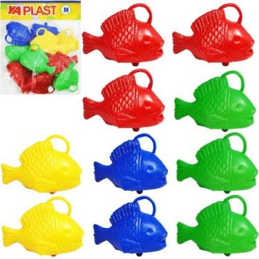 Imagem de Kit animal peixe de plastico com 10 pecas 8,5x6x3,5cm - YA PLAST