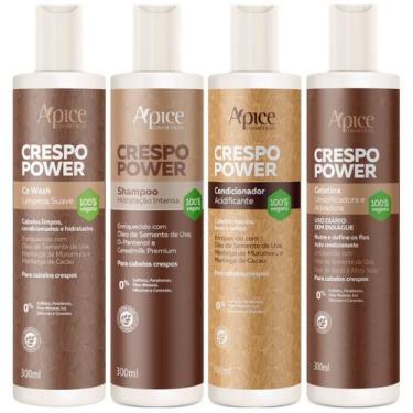Imagem de Kit Apse Crespo Power Shampoo Condicionador Co Wash E Gelatina Ativado