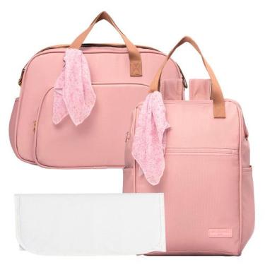 Imagem de Kit Bolsas Maternidade Pirulitando G+M+T Encanto Rosa - Pirulitando Ba
