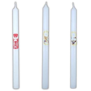 Imagem de Vela 30 cm para Crisma , procissão, novenas unid - maeartigosreligioso
