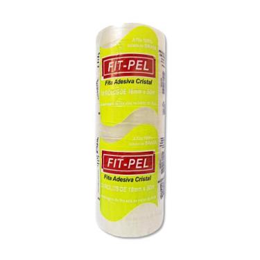 Imagem de Fita adesiva transparente cristal Fit-Pel 18mm x 50m com 13 rolos