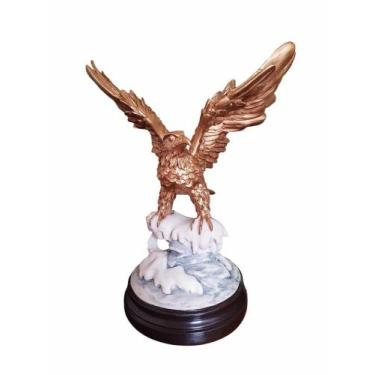 Imagem de Estatua Águia Dourado Arquetipo Poder Resina 25 Cm - Althea Arte Decor