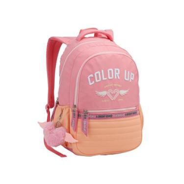 Imagem de Mochila Color Up Chaveiro Pom Pom Juvenil Escolar Meninas - Seanite, R