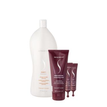 Imagem de Kit Senscience Purify Shampoo Inner Restore Máscara C.P.R. Ampola (3 p