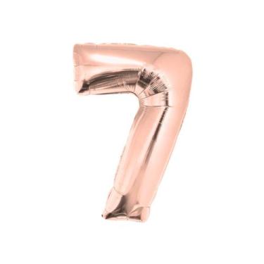 Imagem de Balão Metalizado Número Rose Gold - 40cm - Extra Festas, 7