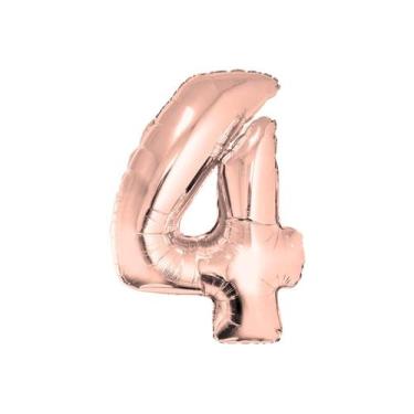 Imagem de Balão Metalizado Número Rose Gold - 40cm - Extra Festas, 4