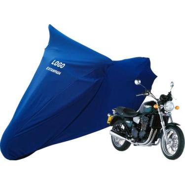 Imagem de Capa De Moto Triumph Legend Sob Medida Com Logo - Mz, Azul