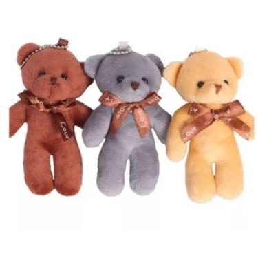 Imagem de Urso Pelúcia Miniatura Coleção Presente Decoração Amor 12cm - Collecti