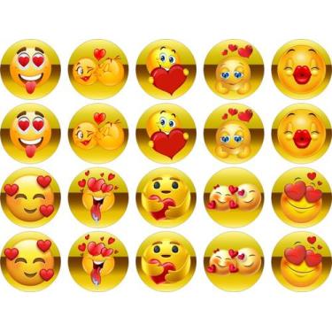 Imagem de EMOJI AMOR: 20 imagens de 4,8cm em papel arroz - RECORTADAS - acfnet
