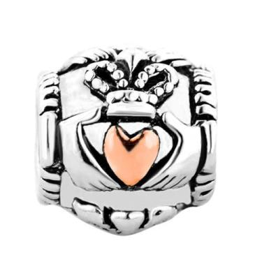 Imagem de MiiFort Claddagh Ireland Charm Bead Charm Compatível com Pulseiras Pandora Mãos Coroa Amizade Amor Lealdade Mulheres Irmã Filha Meninas Aniversário, Metal, Sem Pedra Preciosa