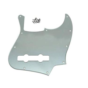 Imagem de Dopro 5 cordas Jazz Bass Pick Guard J Bass placa de arranhões para Fender EUA/Mexicano 5 cordas Jazz Bass Silver Mirror