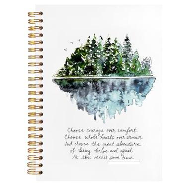 Imagem de BearCake Caderno motivacional inspirador de saúde mental para mulheres, caderno de aquarela encorajador da floresta, citações motivacionais presentes para mulheres e meninas