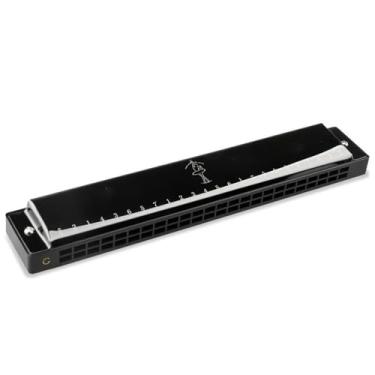 Imagem de Para Iniciantes harmônica Órgão Bucal 24 Furos Gaita Polifônica Chave C Para Iniciantes Profissionais(Black)