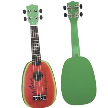 Imagem de Ukulele Havaiano De 21 Polegadas 4 Cordas Melancia Mini Guitarra Basswood Instrumento De Cordas Exercício Para Iniciantes Kit de ukulele