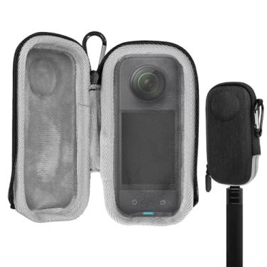 Imagem de GEEKRIA Estojo de transporte para câmera de ação compatível com Insta360 X3, mini estojo de transporte, capa rígida, bolsa de armazenamento de viagem, à prova d'água, acessórios esportivos (cinza