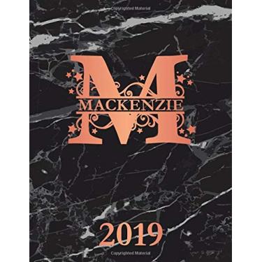 Imagem de Mackenzie 2019: Personalized Name Weekly Planner 2019. Monogram Letter M Notebook Planner. Black Marble & Rose Gold Cover. Datebook Calendar Schedule