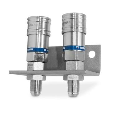Imagem de TL Topline Acopladores estilo TL32B-2 Ag com anteparo 1/2 JIC + suporte de montagem