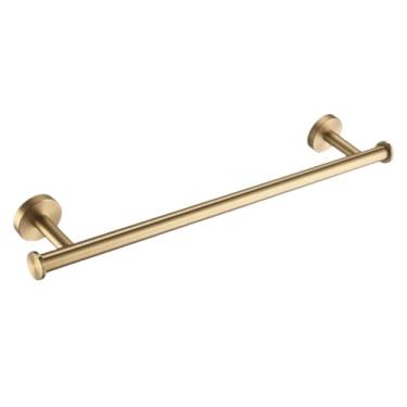 Imagem de Conjunto de ferragens para banheiro e cozinha em ouro escovado, barra de toalha, gancho para casaco, suporte para papel higiênico, saboneteira, acessórios para banheiro, barra de toalha única