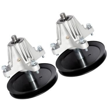 Imagem de TENGMUJX Conjunto de eixo 918-06989 substitui MTD 918-06989 618-06989 Serve para a maioria dos convés MTD de 116,8 cm compatível com Troy-Bilt MTD T1500 T1600 LT 4600 CLT46CVT TB46 (pacote com 2)