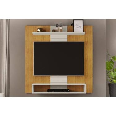 Imagem de Painel Home P-tv Até 47 Polegadas Smart C- Prateleira E Nichos 120x120cm Cedro-bali Dj Móveis