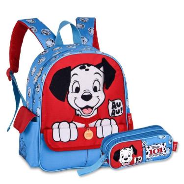 Imagem de Mochila com Estojo Duplo 101 Dalmatas Kit Escolar Crianças-Feminino